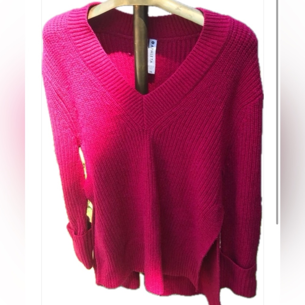 Athleta pink red sweater
